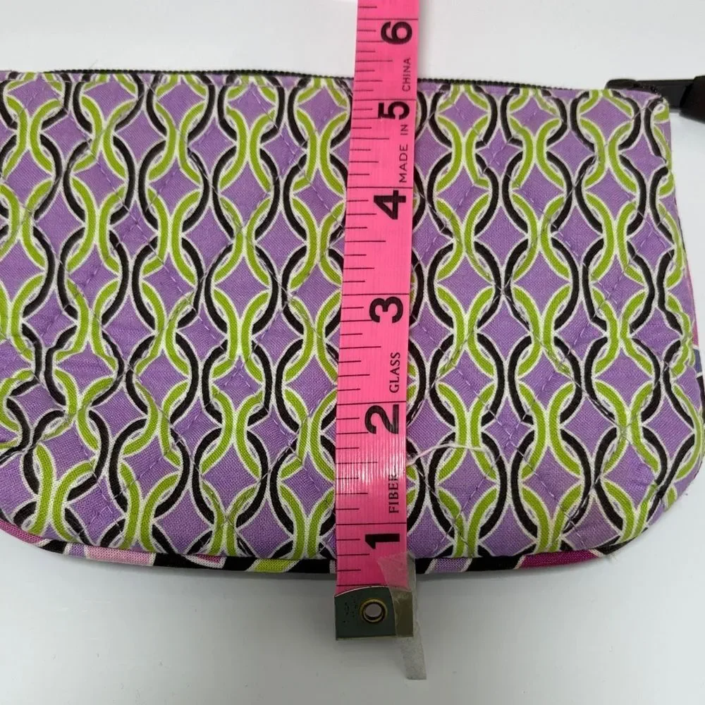 Vera Bradley Stylish Patterned Cosmetic Bag in Purple and Green